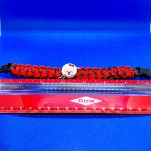 Paracord Survival Bracelet with Hello kitty snap button charm 7"